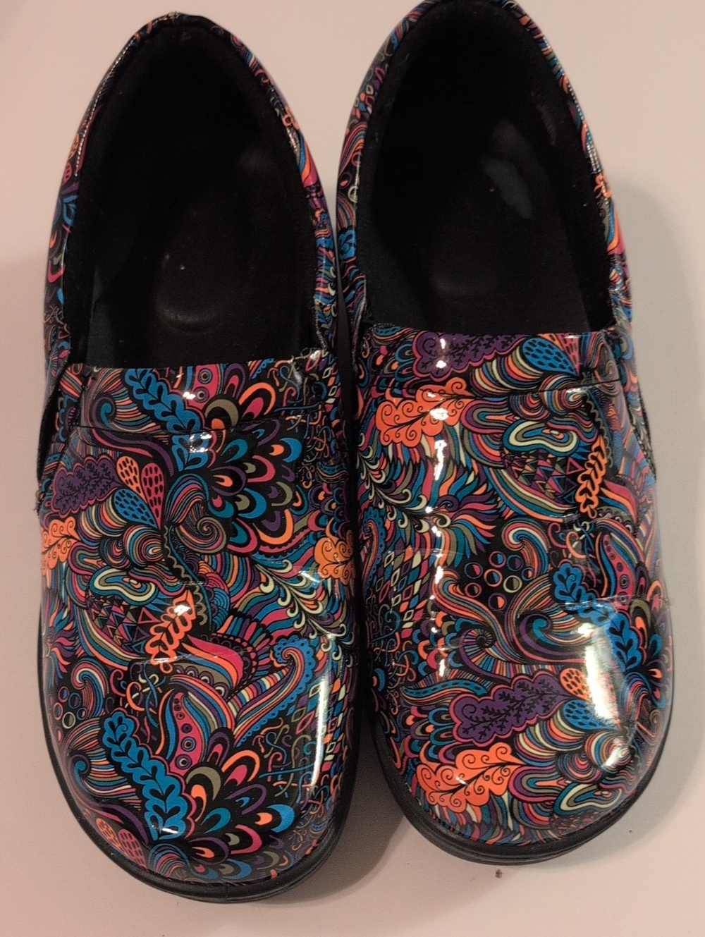 Easy Works By Easy Street Tiffany Black Rubber Slip-Resistant Sole Sz 5.5